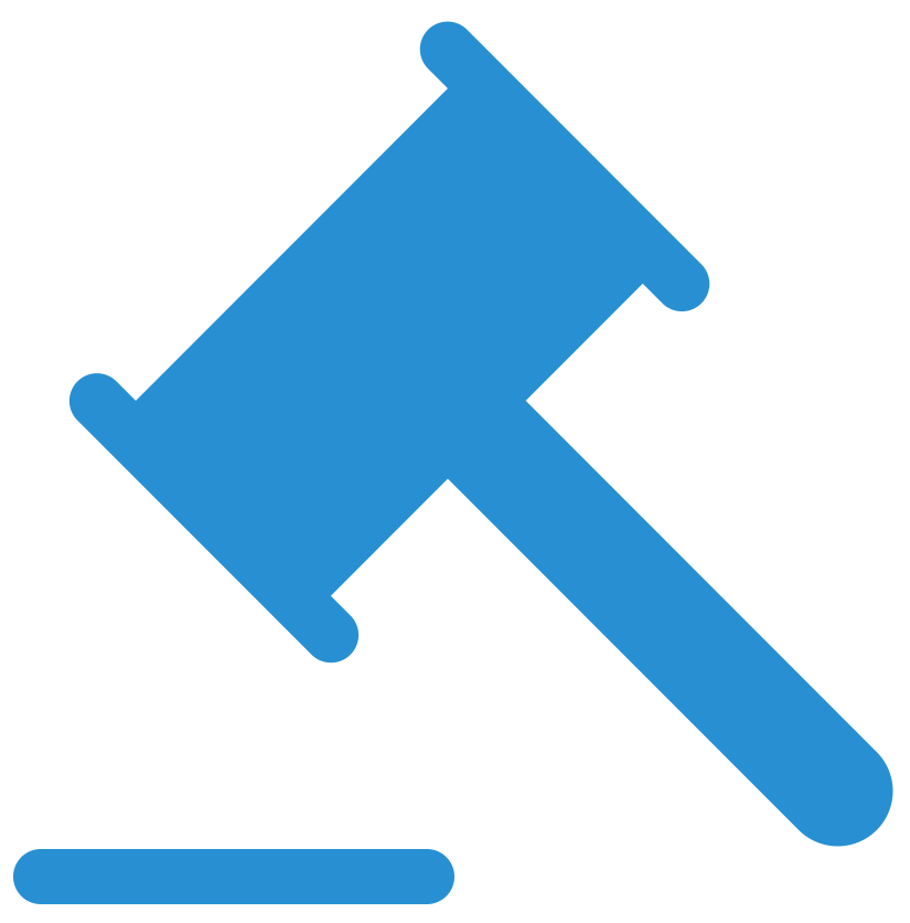 Vector image of a gavel hitting a surface.
