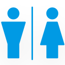 Vector image of a man and a woman either side of a line.