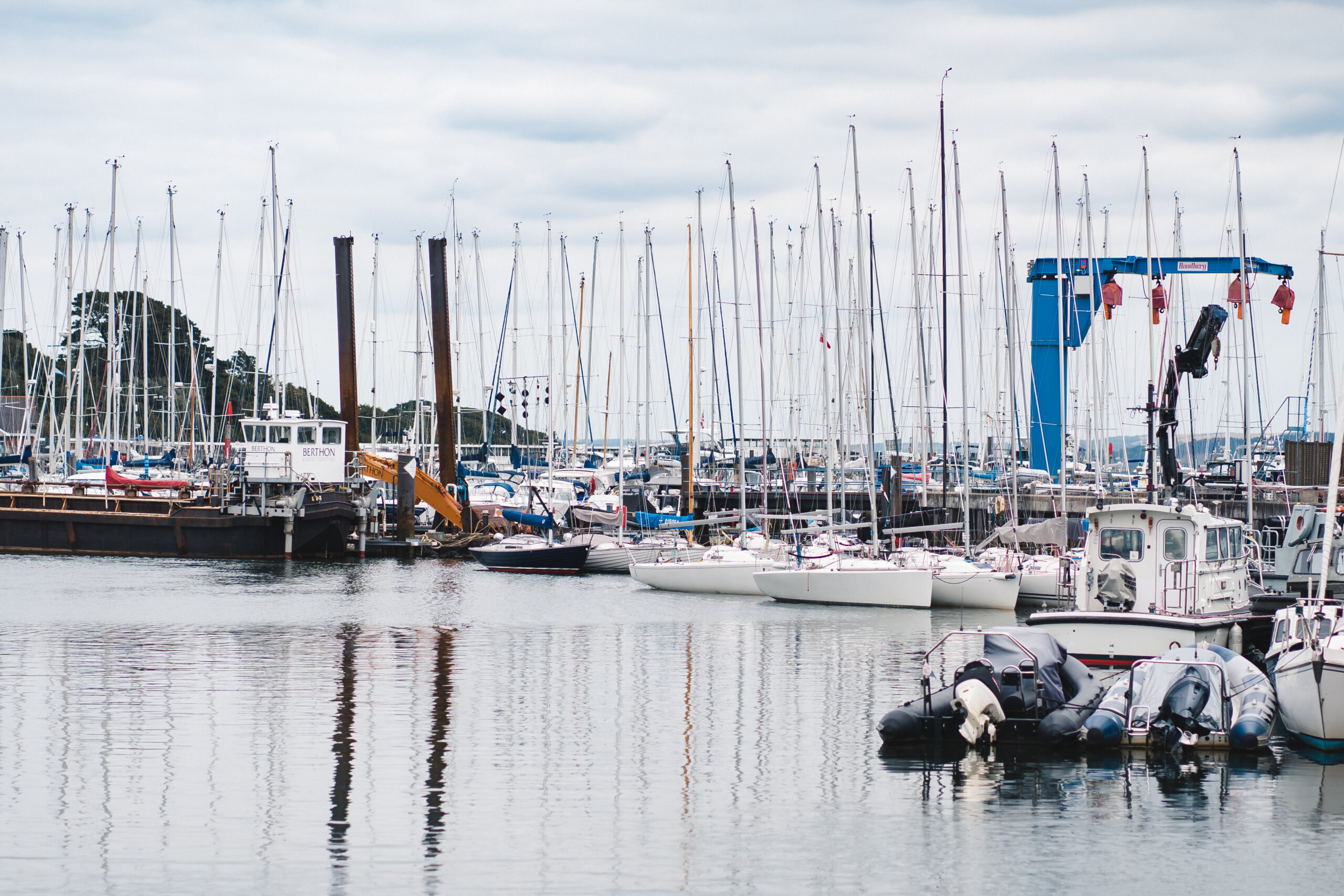 different boats in Lymington harbour