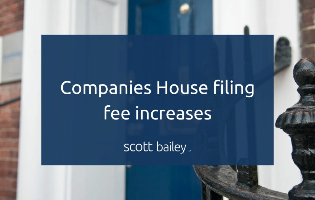 Companies House filing fee increases