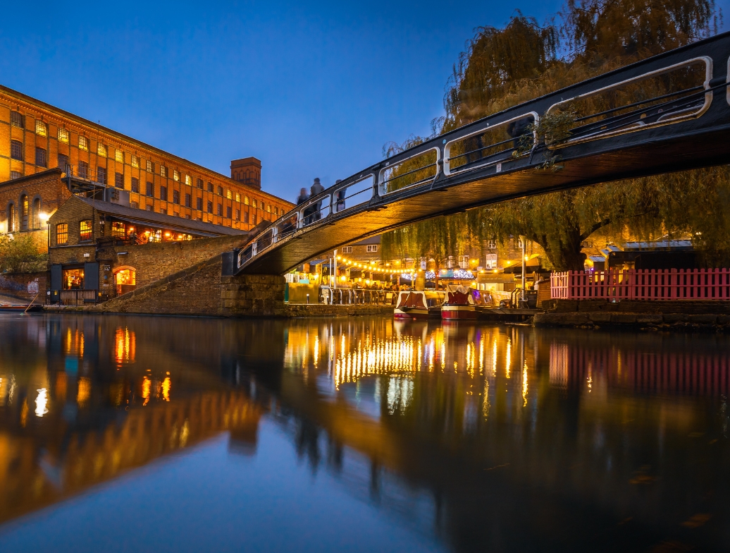 Houseboats and barges in Camden, London