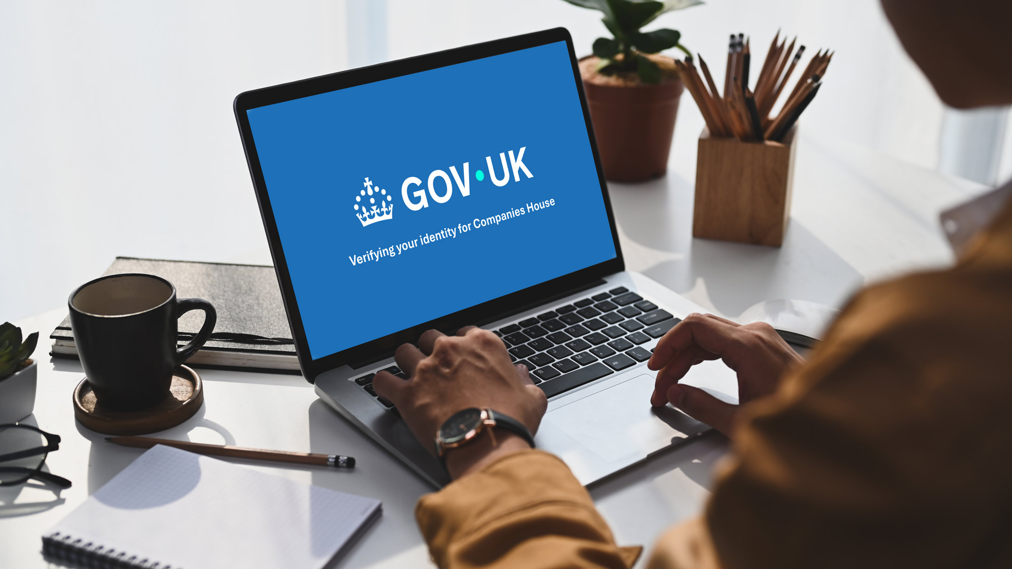 company director completing the identity verification process for companies house