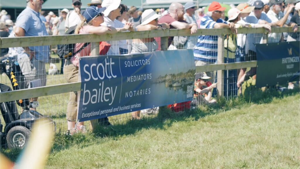 A Scott Bailey sign at the New Forest Show