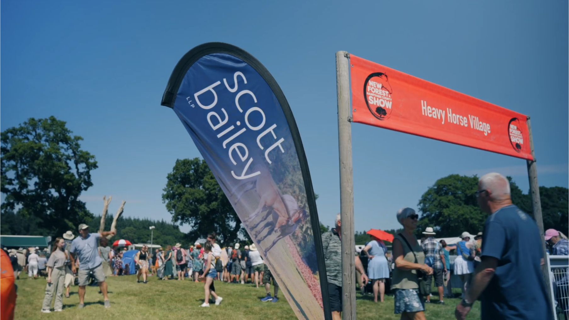 A Scott Bailey flag at the New Forest Show