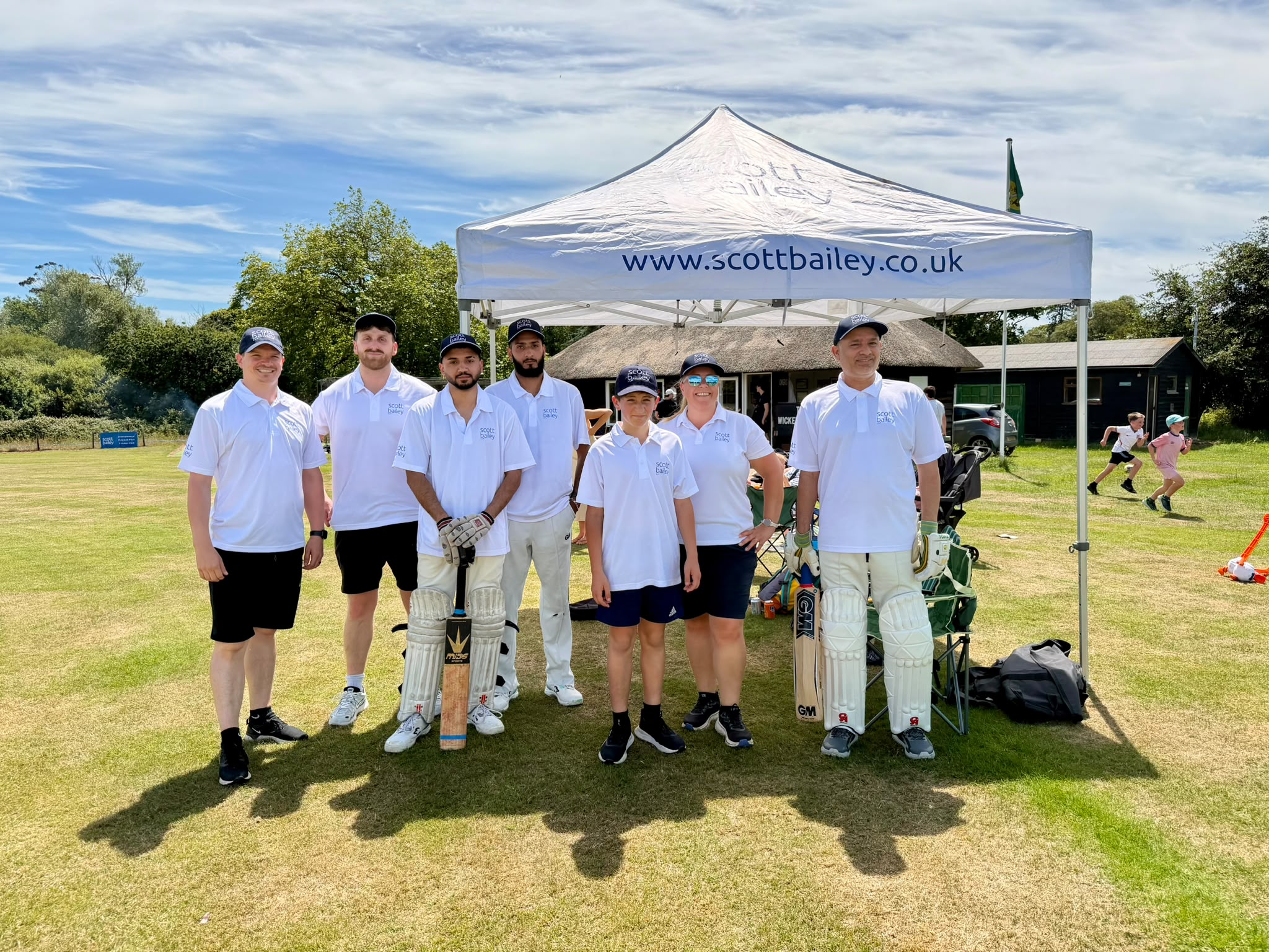 Team Scott Bailey at the Pylewell Park Cricket Super Sixes